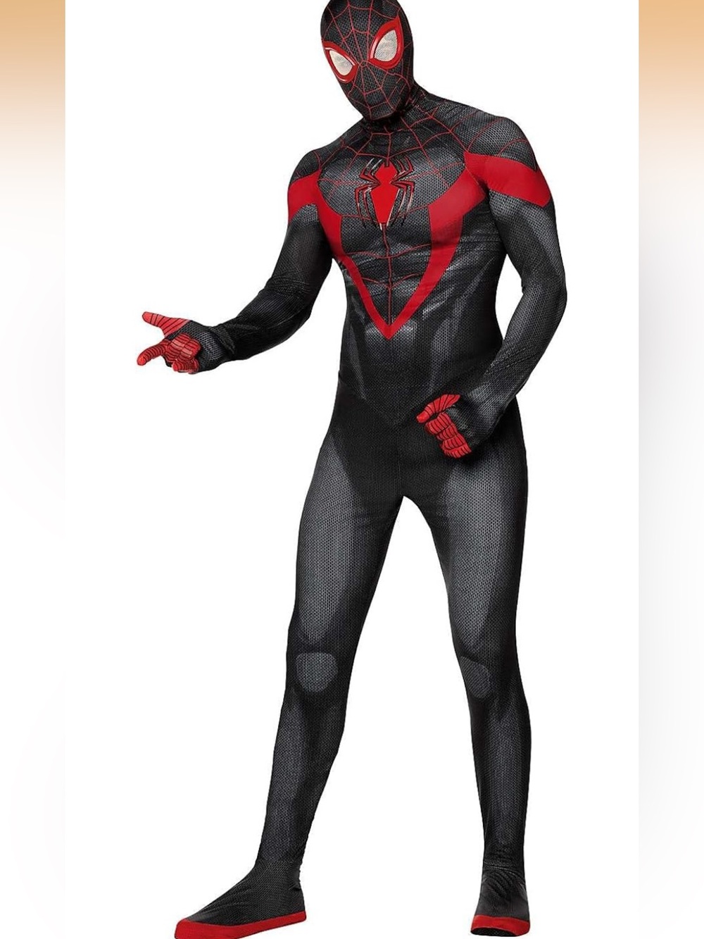 SZ Lrg Halloween Spider-Man Adult Miles Morales Skin Suit Costume